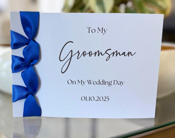 Groomsman Wedding Card | Handmade Japanese Binding, Cotton Cardstock
