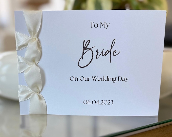 Handmade Wedding Card For Bride | Japanese Ribbon Binding