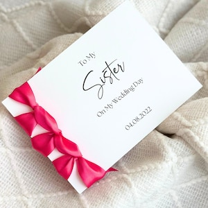 Carte de mariage faite main personnalisée pour soeur et mariée - Cadeau personnalisé, à ma soeur le jour de mon mariage