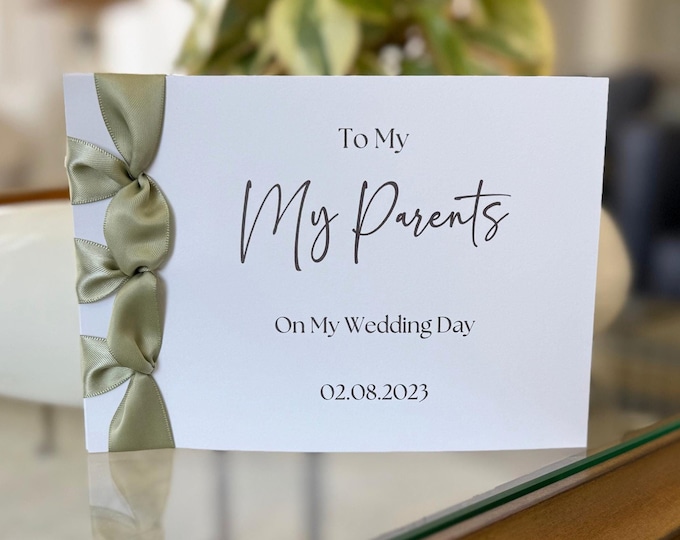 Handmade Wedding Day Card | To My Parents, Japanese Binding