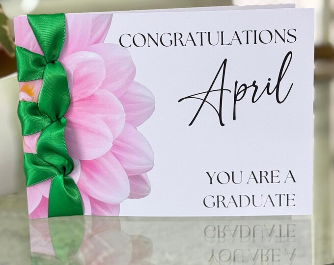 Personalized Graduation Card | Handmade Cotton, Satin Ribbon