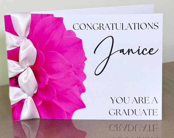 Personalized Graduation Card | Handmade Satin Ribbon Congratulations