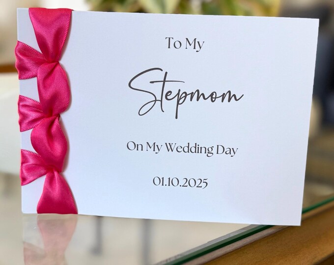 Stepmom Wedding Card | Japanese Binding, Satin Ribbon