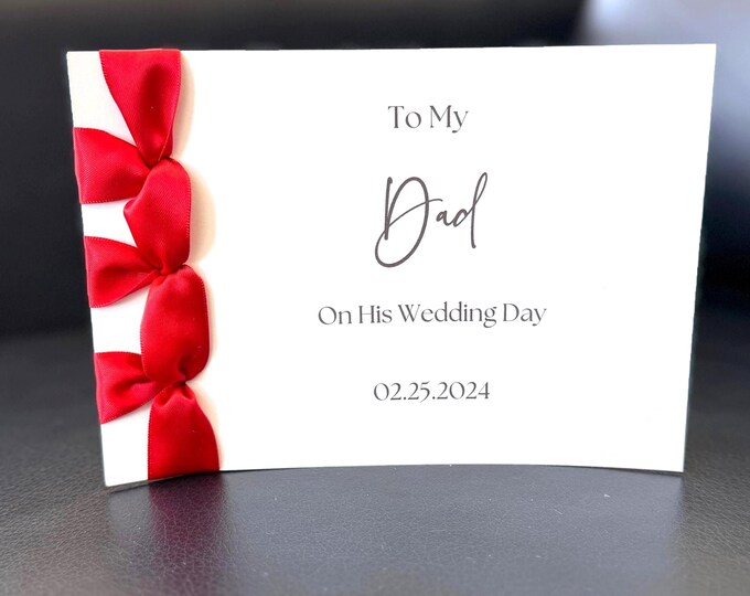 To My Dad Wedding Card | Handmade Cotton Cardstock, Japanese Binding