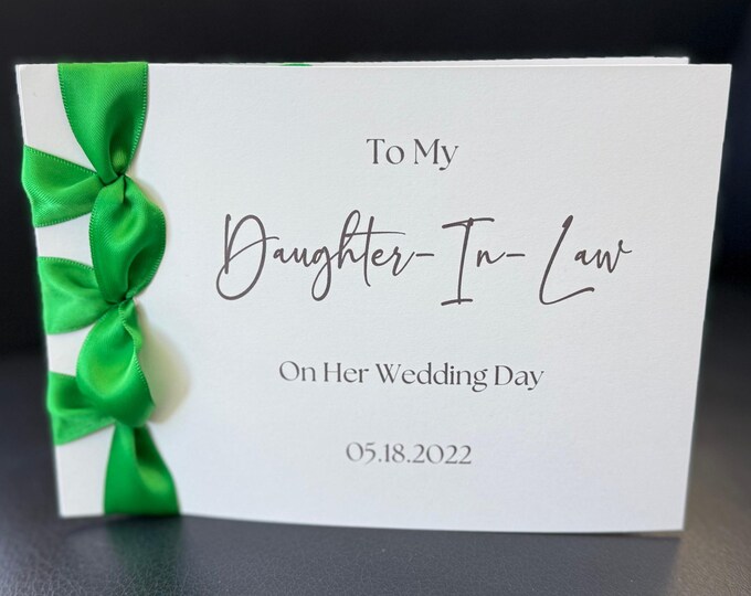 Daughter-in-Law Wedding Card | Handmade Japanese Binding, Luxury Cotton