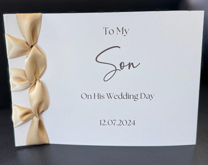 To My Son Wedding Card | Japanese Binding, Custom Keepsake