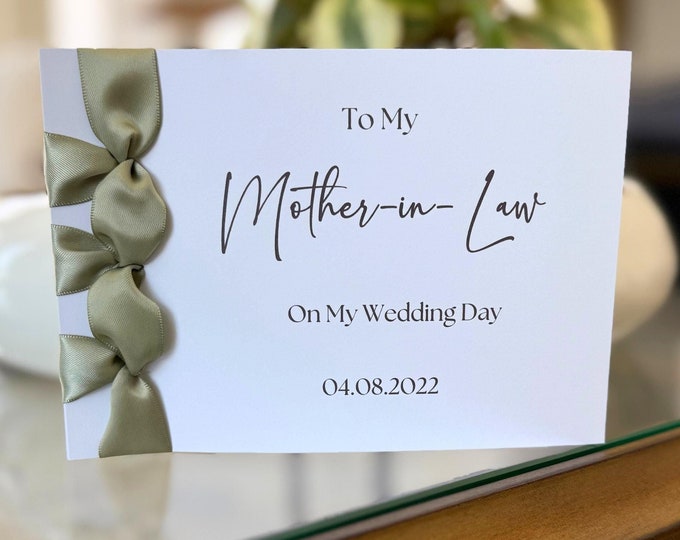 Mother-In-Law Wedding Card | Handmade Japanese Binding, Personalized