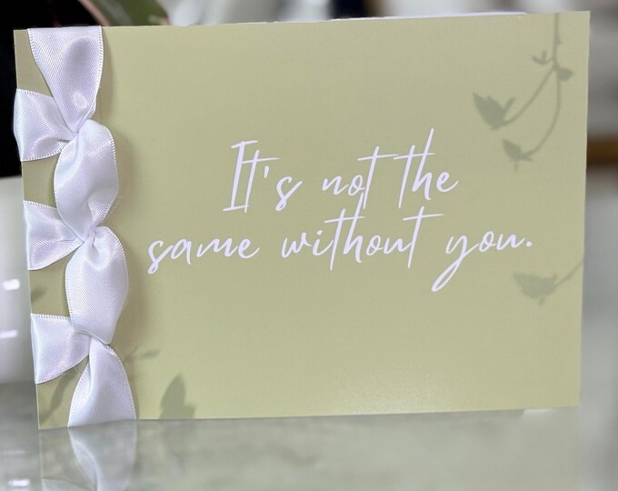 Custom Miss You Card | Handmade Greeting Card with Satin Ribbon