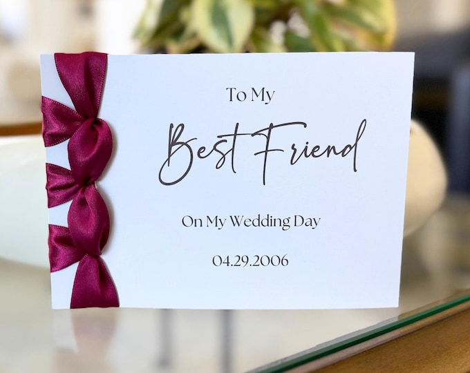 To My Best Friend On My Wedding Day | Custom Wedding Card | Handmade Card I Japanese Binding | Personalized Wedding Card