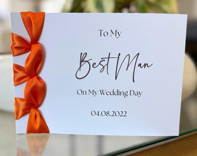 To My Best Man On My Wedding Day | Custom Wedding Card | Handmade Card I Japanese Binding | Personalized Wedding Card