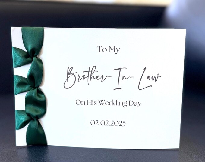 Brother-in-Law Wedding Card | Handmade Japanese Binding, Personalized