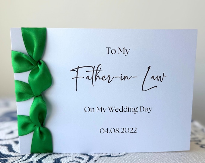 Father-In-Law Wedding Card | Handmade Japanese Binding, Keepsake