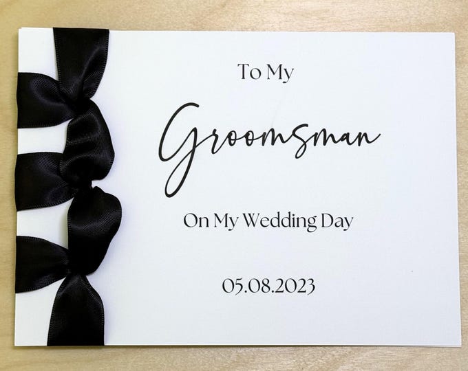 Personalized Groomsman Wedding Card | Handmade Cotton Cardstock
