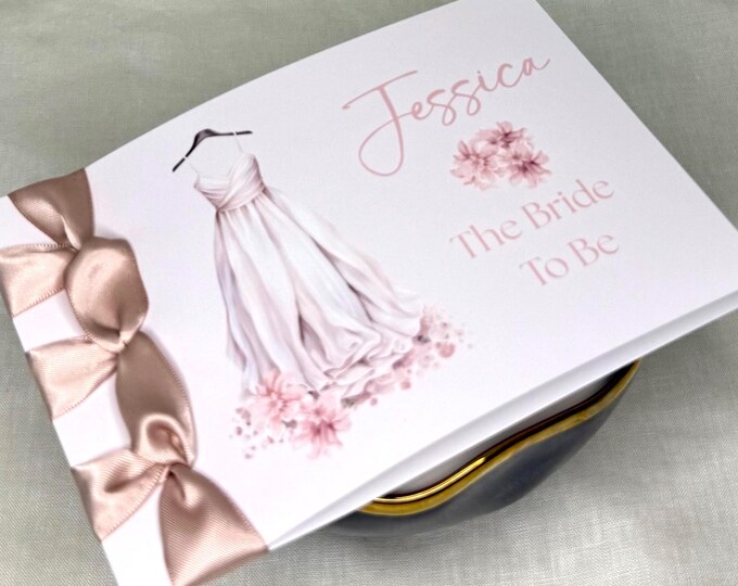 Handmade Bridal Shower Card: Elegant Japanese Ribbon Binding