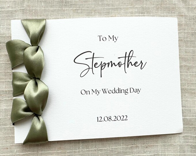 Personalized Stepmother Wedding Card | Japanese Ribbon Binding
