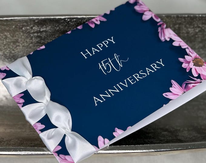Personalized Anniversary Card: Satin Ribbon, Japanese Binding