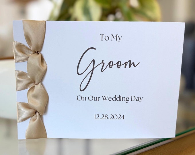 To My Groom Wedding Card | Handmade with Japanese Ribbon Binding