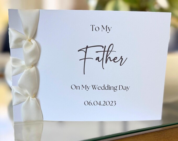Father Wedding Day Card | Handmade Cotton Paper, Japanese Binding