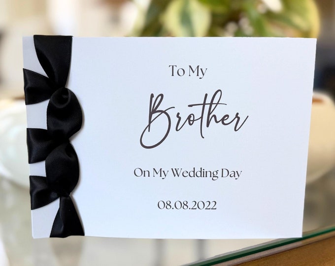 To My Brother Wedding Card | Japanese Ribbon Binding, Personalized
