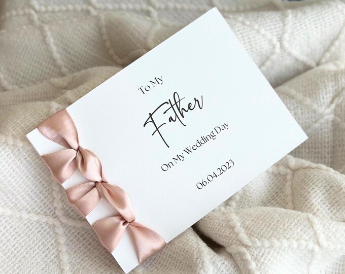 Personalized Wedding Day Card for Father | Japanese Ribbon Binding