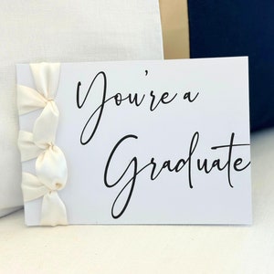 Carte de remise de diplôme faite main personnalisée, ruban de satin, carte de luxe, Vous êtes un diplômé