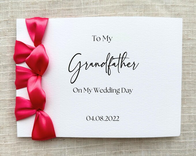 Personalized Wedding Day Card For Grandfather | Japanese Binding