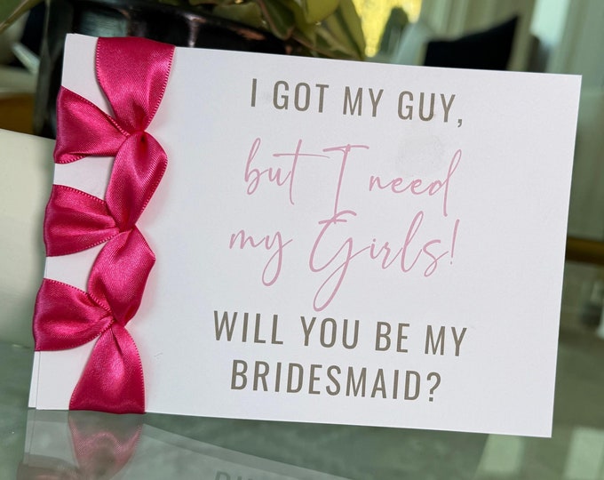 Handmade Bridesmaid Proposal Card – Satin Ribbon, Personalized Wedding Note