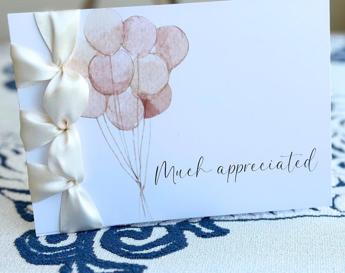Custom Handmade Thank You Card - Personalized Gift, Much Appreciated