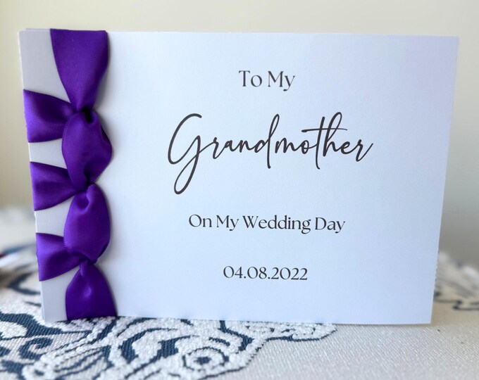 Personalized Grandmother Wedding Card | Japanese Binding Keepsake