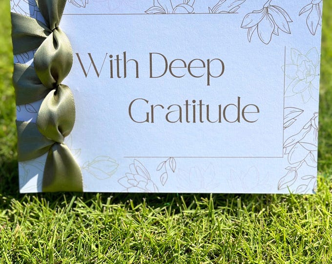 Custom Handmade Thank You Card - Personalized Gift, With Deep Gratitude