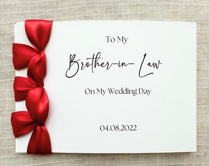 Custom Handmade Wedding Card for Brother-in-Law | Personalized Gift from Bride