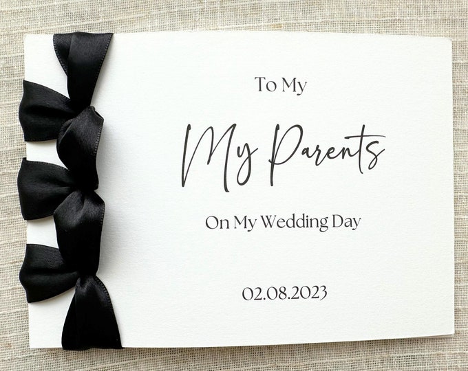 Personalized Wedding Day Card | To My Parents, Japanese Ribbon