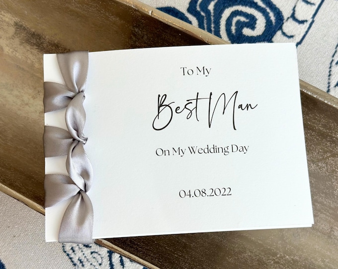 Personalized "To My" Wedding Day Card | To Best Man on My Wedding Day I Wedding Card | Custom Wedding Card | Handmade Wedding Card