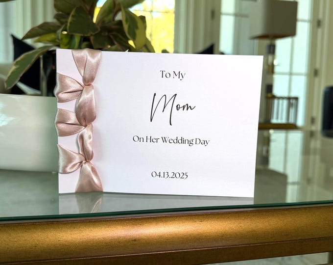 Personalized Wedding Day Card | To My Mom, Japanese Ribbon Binding