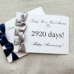 Carte d'anniversaire personnalisée faite main avec ruban de satin - Cadeau unique personnalisé, carte de joyeux anniversaire, carte d'anniversaire pour femme ou mari