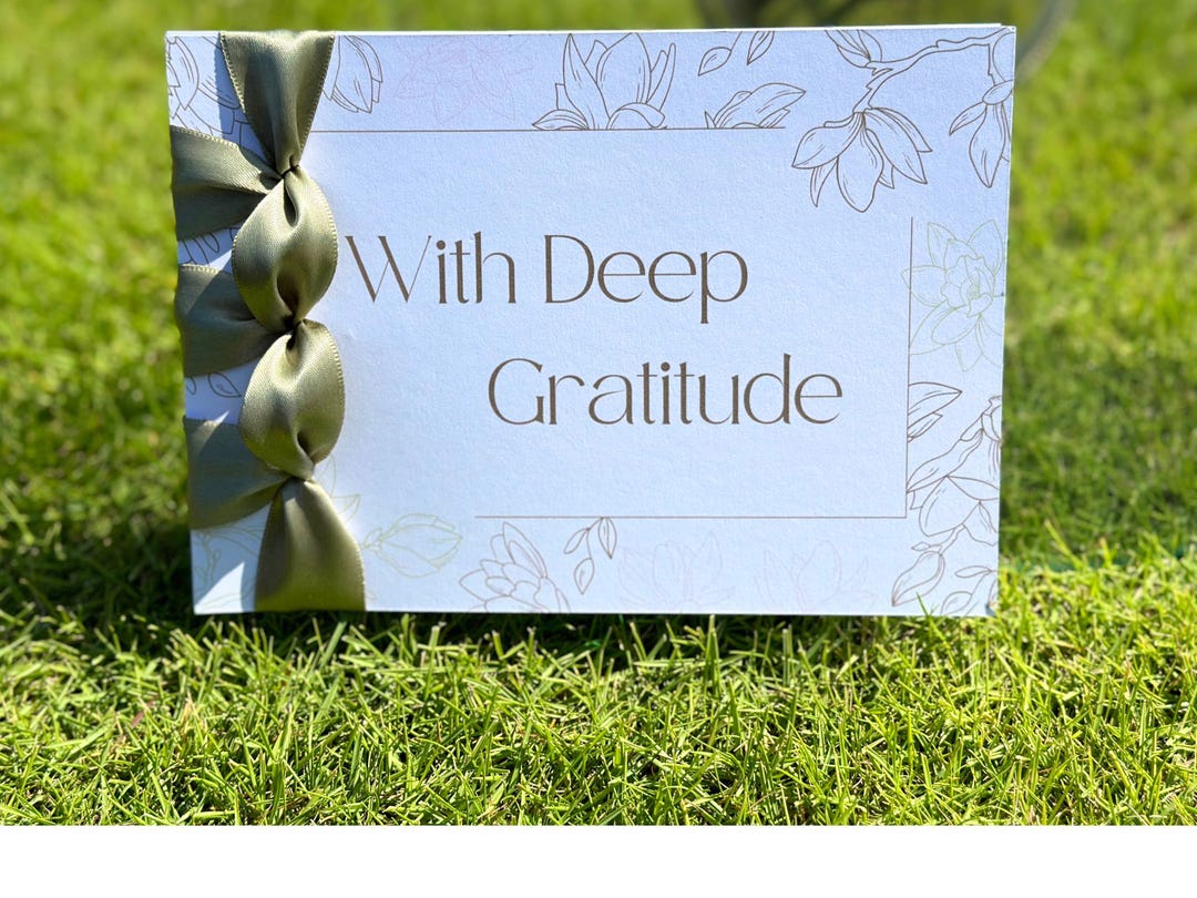 Custom Handmade Thank You Card - Personalized Gift, With Deep Gratitude ...