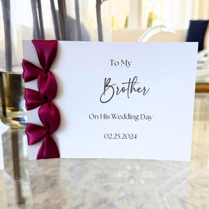 à mon frère le jour de son mariage | Carte de mariage personnalisée | Carte faite main I Reliure japonaise | Carte de mariage personnalisée