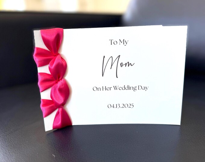 To My Mom Wedding Card | Japanese Ribbon Binding, Personalized
