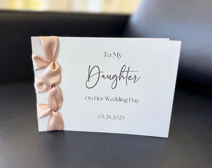 Daughter Wedding Day Card | Handmade Cotton Cardstock, Japanese Binding