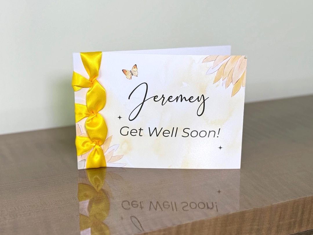 Personalized Get Well Card, Japanese Ribbon Binding, Handmade - Etsy