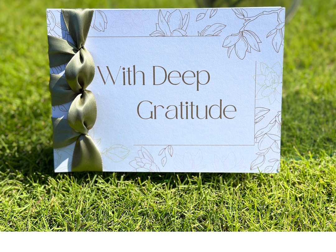 Custom Handmade Thank You Card - Personalized Gift, With Deep Gratitude ...