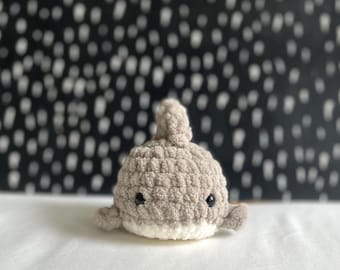 Handmade Crochet Mini Shark Plush: Chenille Stuffed Animal Toy