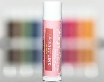 Coconut Lime Natural Lip Balm. Pant Based Lip Balm. Natural Chapstick.