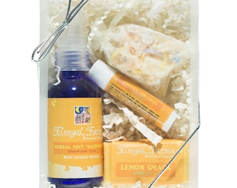 Happiness Spray Lemon Bar Gift. Natural/ Handmade/ Artisan.  Vegan Bar. Made with Rainwater & Pure Essential Oil.