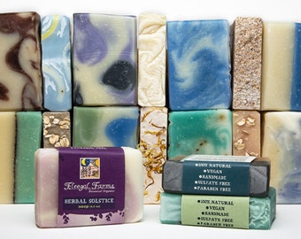 Four Bar Special. You Pick 4. Natural Soap. Cold Process Soap. Handmade Soap. Vegan Soap. Rainwater Soap. Essential Oil Soap. Herbal Soap.