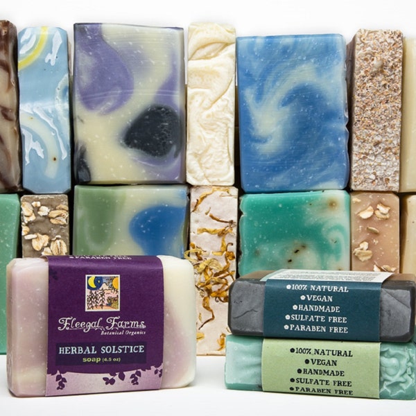 Four Bar Special. You Pick 4. Natural Soap. Cold Process Soap. Handmade Soap. Vegan Soap. Rainwater Soap. Essential Oil Soap. Herbal Soap.