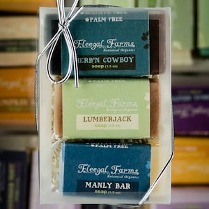 Soap Bar Gift Box 3 Mini Soaps Groomsmen Gift,Stocking Stuffer, Gifts,Gifts for Dads,Gift for Men,Masculine Scents,Guest Soap, Travel Soap