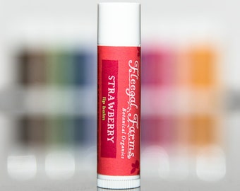Strawberry Natural Lip Balm. Plant Based. Handmade Chapstick.