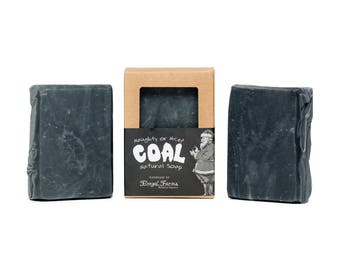 Coal Soap. Stocking Stuffer. Charcoal Soap. Natural Soap. Peppermint and cinnamon soap.