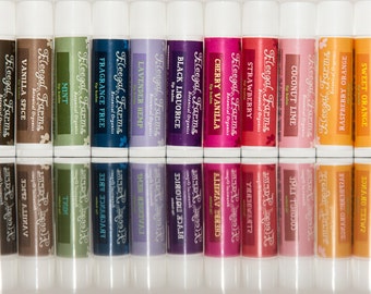 Lip Balm Gift Set of six, natural handmade flavors, vegetarian